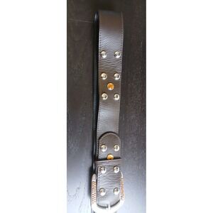 Brown Belt Metal Studs Gem Studs with Buckle Gems Buckle Size‎ 20W 44'-48' #1537